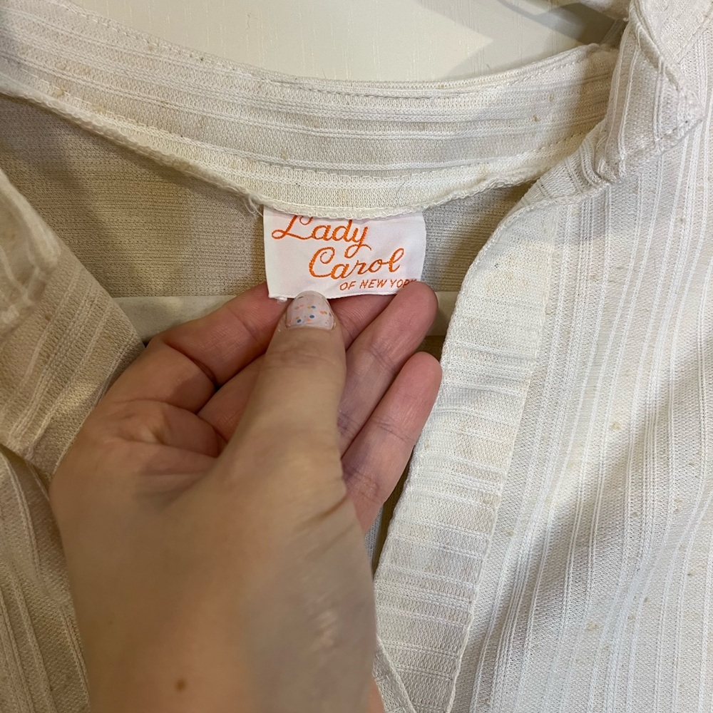 Vintage Off White Log Sleeve Dress - Picture 4 of 6